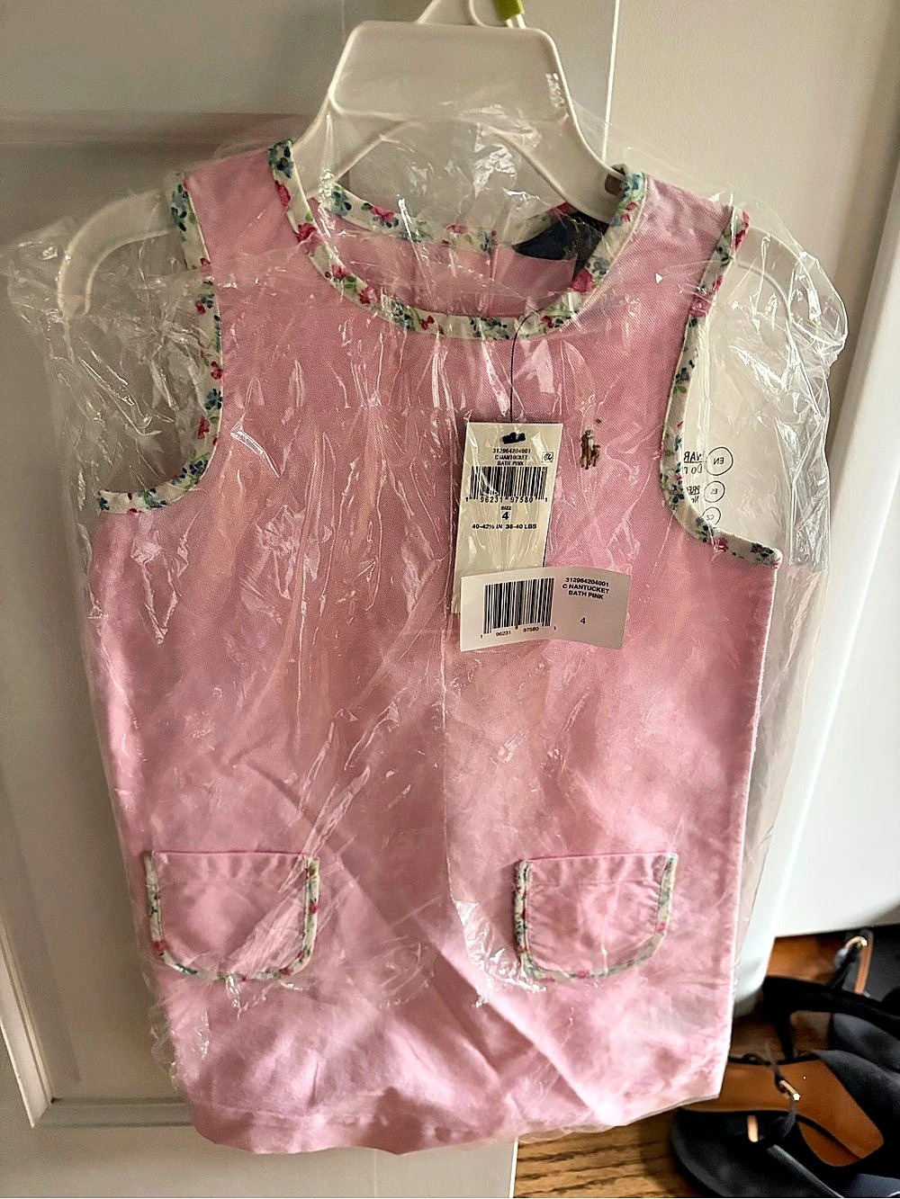 NWT Ralph Lauren Nantucket Floral Cotton Jersey Dress Pink